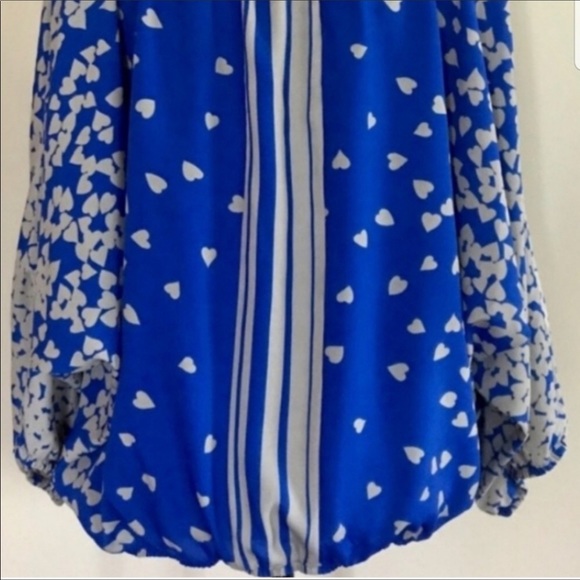 Express Dolman Sleeve Heart Print BoHo Top - Picture 4 of 7